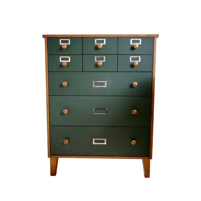 komoda 9 szuflad dużo szuflad zielona